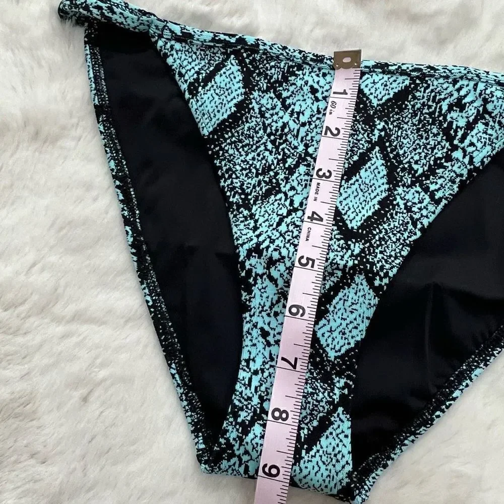 NWT Solid & Striped Lulu Bikini Bottom in Snake Jacquard Blue Black size L